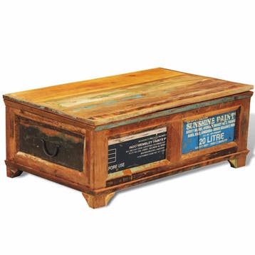vidaXL Salontafel met opbergruimte vintage stijl gerecycled, Verzenden, Nieuw, Overige houtsoorten, 50 tot 100 cm
