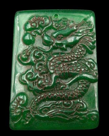 Jade - Grote draak-amulet - Hemelse keizerlijke draak -