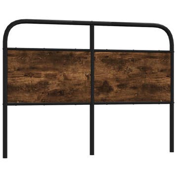 vidaXL Vervangend hoofdbord 135 cm staal en gerookt, Verzenden, Nieuw, Bruin, Hout