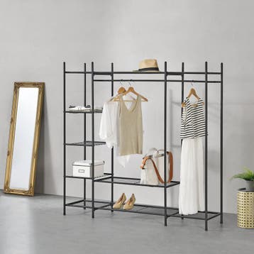 Kledingkast open kast zwart met 6 planken 150x150x40 cm, Verzenden, Nieuw