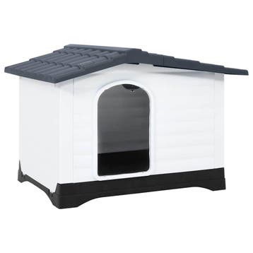 vidaXL Hondenhok Grijs 90,5x68x66 cm Polypropyleen, Dieren en Toebehoren, Verzenden, Nieuw