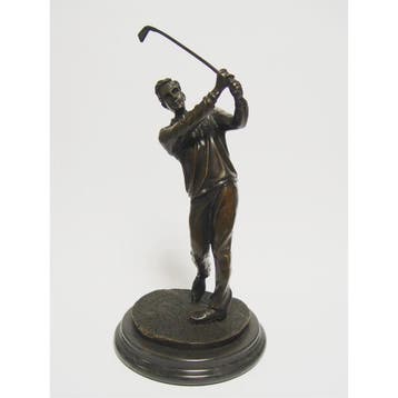 Bronzen beeld van een Golf speler (Beeldjes - Decoratie), Verzenden, Nieuw