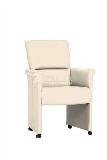Eetkamerstoel Yfke - eetkamerstoelen - Wit, Nieuw, Wit, Stof