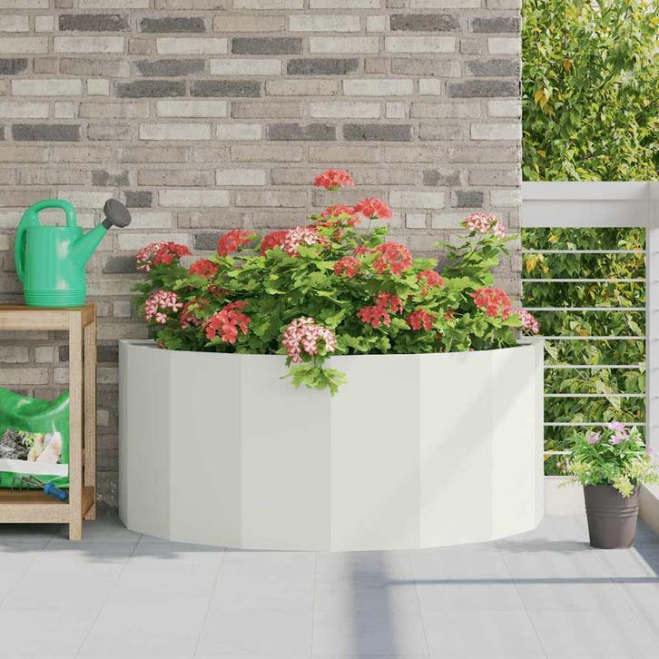 vidaXL Plantenbak Wit 120 x 60 x 50 cm Staal, Tuin en Terras, Bloembakken en Plantenbakken, 60 tot 100 cm, Nieuw, Metaal, 30 tot 60 cm