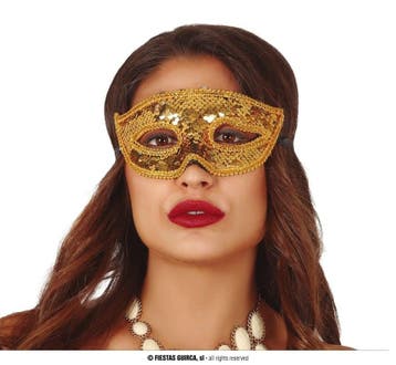 Gouden Oogmasker Pailletten, Kleding | Dames, Carnavalskleding en Feestkleding, Ophalen of Verzenden, Nieuw