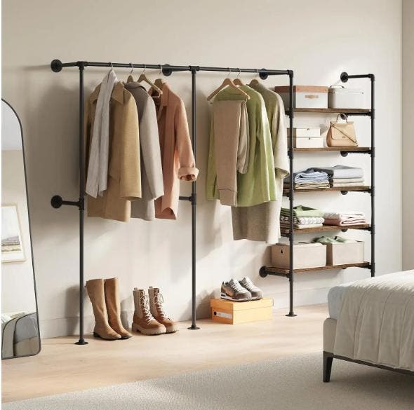 Industriële Wandgarderobe met Planken en Kledingroede, Huis en Inrichting, Kasten | Kledingkasten, Nieuw, Verzenden