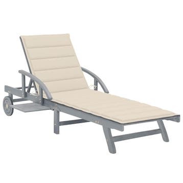 vidaXL Ligbed met kussen massief acaciahout, Tuin en Terras, Verzenden, Nieuw