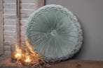 Rond velvet kussen Pastel green 40 cm, Huis en Inrichting, Ophalen of Verzenden, Nieuw