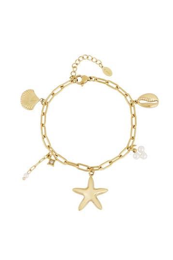 Goudlief Beachy vibe bracelet - gold kleur (Armbanden), Verzenden, Nieuw, Zilver, Overige materialen