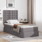 vidaXL Opslag bed met matras met hoofdeinde Grijs 90 x 200, Verzenden, Nieuw, Grijs, Overige materialen