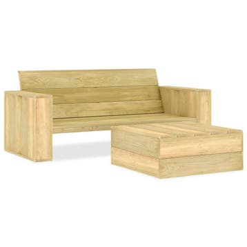 vidaXL 2-delige Loungeset geïmpregneerd grenenhout, Verzenden, Nieuw, Loungeset