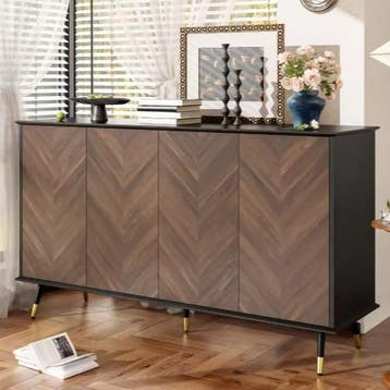 Dressoir Vispatroon 140 cm – 4 Deuren Moderne Opbergkast, Verzenden, Nieuw
