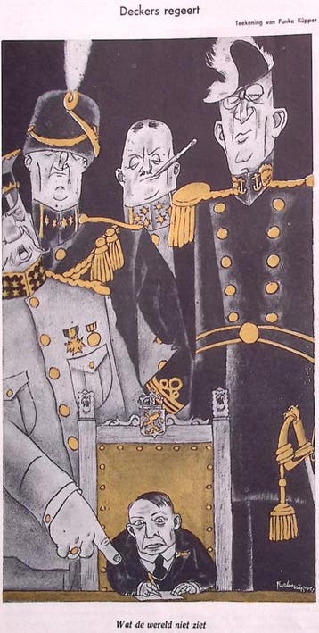 Het leger maakt via Deckers beleid op spotprent (Lithos), Verzenden