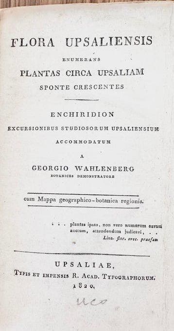 Wahlenberg, Georgio (Goran) - Flora Upsaliensis enumerans