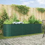 vidaXL Verhoogd bed Groen 320 x 80 x 81 cm Staal, Verzenden, Nieuw, Metaal, 60 tot 100 cm