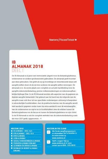 Nextens IB Almanak 2018 Deel 1 9789035249769 W. Buis, Verzenden, Zo goed als nieuw, W. Buis