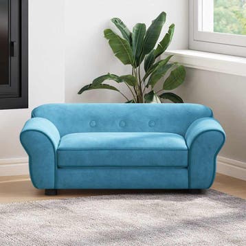 vidaXL Hondenbank 72x45x30 cm pluche turquoise, Verzenden, Nieuw