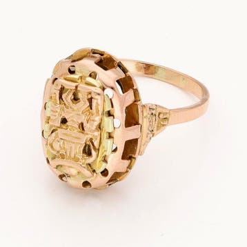 Ring - 14 karaat Roségoud - Azteken / Mayas, Nieuw