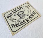 Elektrisch gevaar - Emaille bord - Metaal