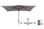 Madison Syros Luxe stokparasol 280x280 cm. - Taupe + Sevilla, Verzenden, Nieuw, Parasolvoet