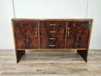 Credenza - Dressoir Art Deco in walnotenhout en blond