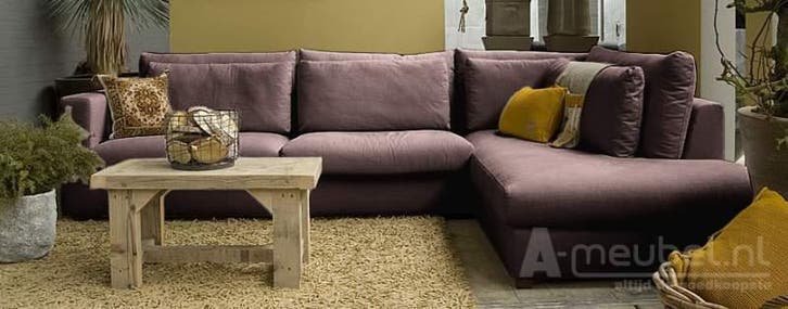 Hoekbank Velddriel - hoekbanken - Bruin, Huis en Inrichting, Banken | Sofa's en Chaises Longues, 150 cm of meer, Nieuw, 250 tot 300 cm