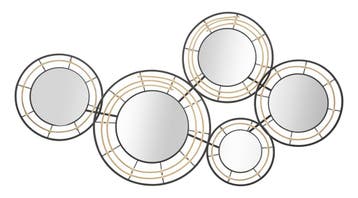 IJZEREN WANDPANEEL MET SPIEGELS OPORTO CM 111X9,5X59, Ophalen of Verzenden, Nieuw