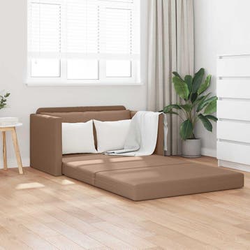 vidaXL Slaapbank Cappuccino 124 x 71 x 78 cm Kunstleer, Verzenden, Nieuw, Leer, Minder dan 150 cm