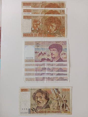 Frankrijk. - 26 banknotes - various dates (Zonder, Postzegels en Munten, Bankbiljetten | Europa | Niet-Eurobiljetten