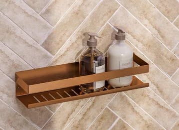 Brauer Doucherek – 40 x 10 cm – Geborsteld Koper – PVD, Doe-het-zelf en Verbouw, Sanitair, Ophalen of Verzenden, Nieuw, Koper
