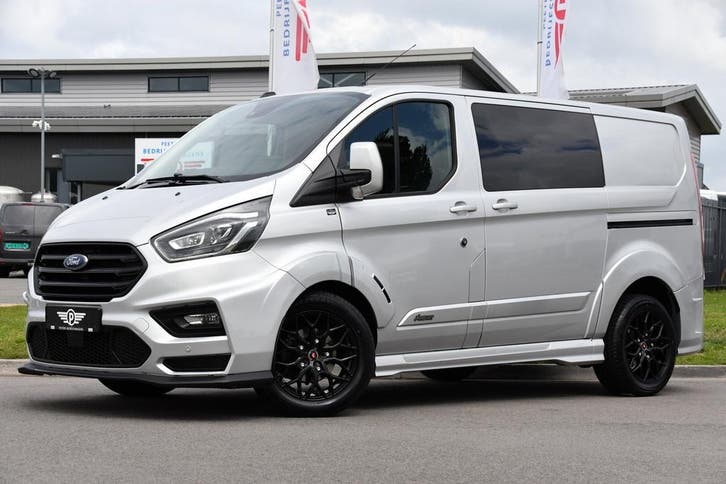 Ford Transit Custom 320 2.0 TDCI L1H1 MS-RT DC, Auto's, Bestelauto's, Dealer onderhouden, Lease, Automaat, Financial lease, Zilver of Grijs