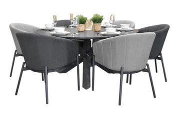 Firenze-Biscayne Tuinset 6 Personen - Keramisch blad / Anthr, Verzenden, Nieuw