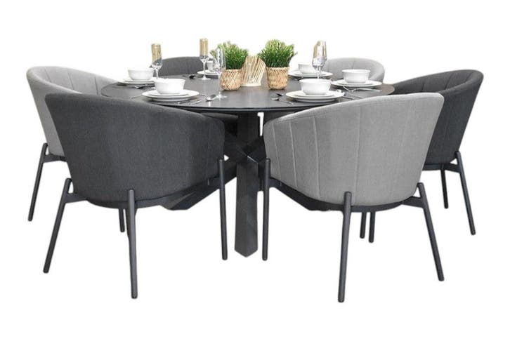 Firenze-Biscayne Tuinset 6 Personen - Keramisch blad / Anthr, Tuin en Terras, Tuinsets en Loungesets, Nieuw, Verzenden