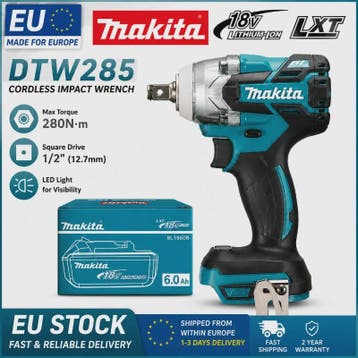 Makita DTW285 18V Accu Slagmoersleutel Borstelloos 330 Nm +, Verzenden, Nieuw