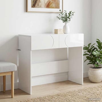 vidaXL Consoletafel Hoogglans Wit 96,5 x 38 x 75 cm Bewerkt, Verzenden, Nieuw, Overige houtsoorten