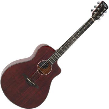 Vintage Pacific Coast Series Acoustic Guitar - Claret Red, Verzenden, Nieuw
