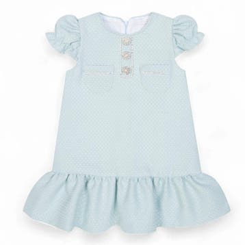 Deolinda baby en meisjes jurk licht blauw - 110 (4-5 jaar), Ophalen of Verzenden, Nieuw