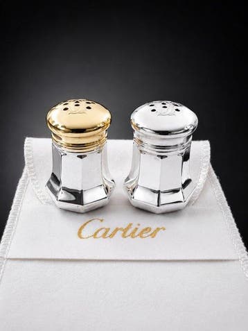 Cartier - Zout- en pepervaatjes - .925 zilver, Antiek en Kunst