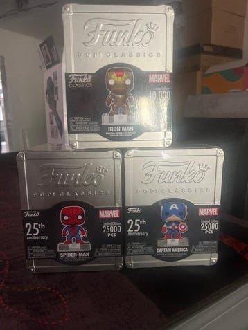 Funko - Funko Pop - CLASSIC: Iron Man/Spider-Man/Captain