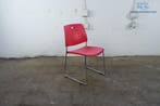 TRENDOFFICE | Kantinestoel | Gebruikt | Rood | Stapelbaar |, Verzenden, Gebruikt