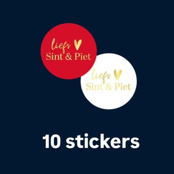 10x Sluitstickers -Liefs sint en piet- 4cm - staf- goudfo..., Ophalen of Verzenden, Nieuw, Meerdere stickers