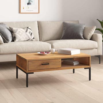 vidaXL Salontafel 90x50x35 cm massief grenenhout, Huis en Inrichting, 50 tot 100 cm, Verzenden, Nieuw, 50 tot 100 cm