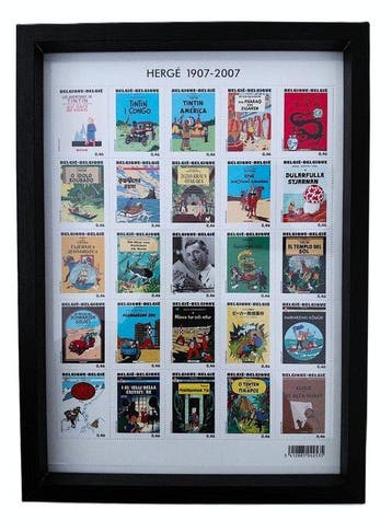 Hergé - 1 Postzegelvel van 25 postzegels - Albums Tintin -, Nieuw