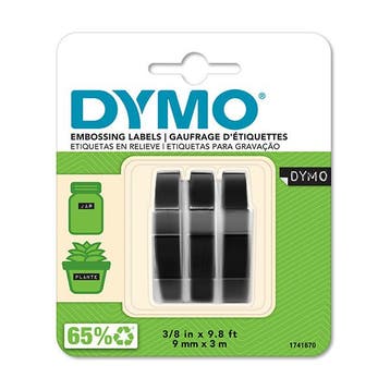 Dymo S0847730 reliëftape wit op zwart multipack (origineel), Computers en Software, Printerbenodigdheden, Verzenden, Nieuw, Printertape