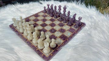 Schaakspel - ORIGINELE LELU SCHAAKSET 100% amethist