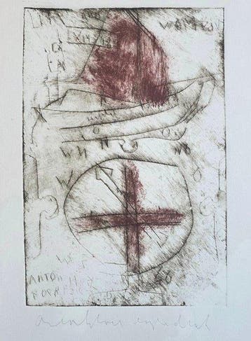 Anton Heyboer (1924-2005) - Santa Maria met kompass