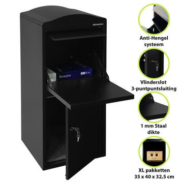 Logixbox Frontbox pakketbrievenbus - zwart, Verzenden, Nieuw