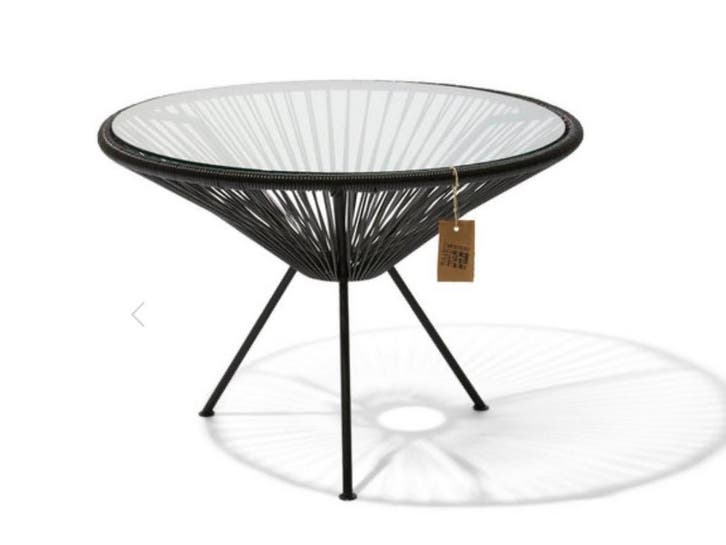 Online veiling: Bijzettafel Japón xl met glazen blad, Ø65 cm, Huis en Inrichting, Tafels | Bijzettafels, Gebruikt