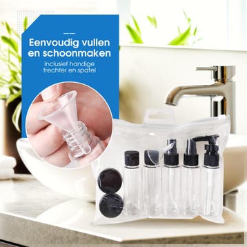 HGMD Reisflesjes Met Etui - 11 Delig - Reisaccessoires, Verzenden, Nieuw