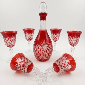 Drinkglas (7) - Kristal - Rode Boheemse Kristal